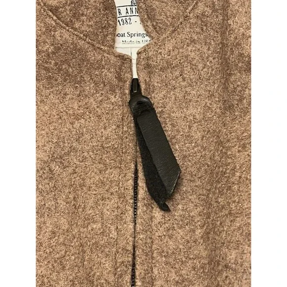 SCHAEFER OUTFITTER Tan Cheyenne Wool Zip Vest Western Ranch Wear USA Women's MED - Picture 5 of 8